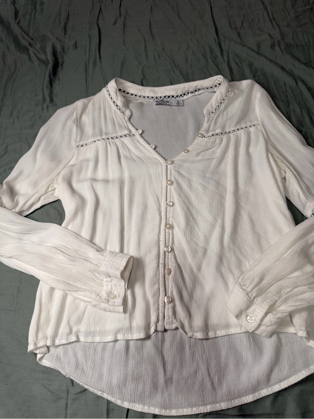 🤍 Hollister Boho Button-Up Blouse | Cottagecore Fairy Top | Size S 🤍